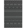 Outsunny Reversible Outdoor Rug, Waterproof Plastic Straw with Carry Bag, 6' x 9', Black & Gray Geometric Wall
