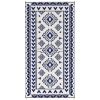 Outsunny Reversible Outdoor Rug, Waterproof Plastic Straw with Carry Bag, 9' x 18', Blue & White Rhombus Patchwork