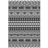 Outsunny Reversible Outdoor Rug, Waterproof Plastic Straw with Carry Bag, 6' x 9', Black & White Geometric Wall