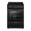 24 in Electric Range Oven 2.7 Cu. Ft. 4 Cooktop Burners Stainless Steel Body