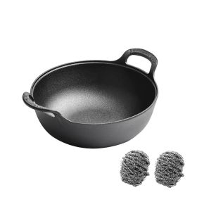 WANGYUANJI Yuanbao Pot 7.9", Cast Iron Stew Pot, Non-coated Non-stick Samll Pot for Making Soup, Cooking Porridge, Gas ,Induction, Small Saucepan
