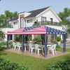 Outsunny 10' x 20' Pop-Up Canopy Tent Gazebo with American Flag Print and 6 Mesh Sidewalls, for Outdoor Events