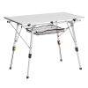 Folding Portable Camping Table Aluminum Outdoor Picnic Roll up Table Mesh Layer