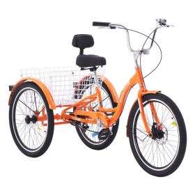 VEVOR Adult Tricycles Bike, 26 Inch Three-Wheeled Bicycles, 3 Wheel Bikes Trikes, Aluminum Alloy Cruiser Bike with Basket & Adjustable Seat