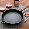 WANGYUANJI 9.8"Cast Iron Frying Pan, Non-stick Pan, Uncoated Pancake Skillet, Steak Frying Pan, with Wooden Handle, Household For All Stove