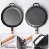 WANGYUANJI 9.8"Cast Iron Frying Pan, Non-stick Pan, Uncoated Pancake Skillet, Steak Frying Pan, with Wooden Handle, Household For All Stove