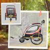 Aosom 2-in-1 Red Child Bike Trailer & Baby Stroller, Enhanced Safety Features, Brake, Flag, Reflectors, Storage