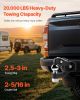 Pintle Hitch 2-5/16" Mount Hitch Ball for 2.5" to 3" Lunette Ring 20000 lbs