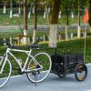 Aosom Trailer for Bike, Bicycle Cargo Trailer with Removable Storage Box and Folding Frame, Steel Bottom