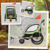Aosom Kiddie Cruiser: 3-in-1 Emerald Bike Trailer, Stroller & Jogger with Safety Harnesses & Storage Galore