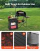 Camping Kitchen Table Portable Outdoor Cook Station Storage Windshield Aluminum