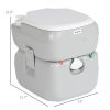 Outsunny 5.8 Gallon Portable Toilet with Level Indicator Anti-Leak Pump for Camping Boating Hiking Travel RV Durable Design