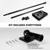 Combo Pack Flag Pole 6 FT Black Tangle Free Gadsden Black and White Flag 3x5ft 150D Printed Polyester