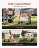 Foldable Wagon Cart Converts to Bench 550lb Load & 220L Utility Wagon for Camp