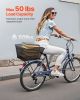 Rear Bike Basket Wire Mesh Bicycle Basket with Cargo Net Waterproof Cover