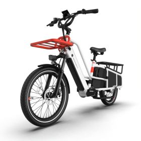 INVANTI Family Cargo Ebike EB08 750W 48V 14.7AH 7S Shimano Electric Bicycle (Model+Color: EB08 Pro White)
