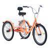 VEVOR Adult Tricycles Bike, 26 Inch Three-Wheeled Bicycles, 3 Wheel Bikes Trikes, Carbon Steel Cruiser Bike with Basket & Adjustable Seat