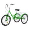 VEVOR Folding Adult Tricycle, 24-Inch Adult Folding Trikes, Carbon Steel 3 Wheel Cruiser Bike with Large Basket & Adjustable Seat