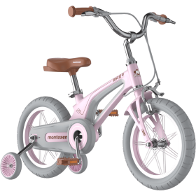 M-F800-16 inch Kids Bike for Girls and Boys, Magnesium Alloy Frame with Auxiliary Wheel, Kids Single Speed Cruiser Bike. (Main Color: Pink, Main Material: Magnesium Oxide)