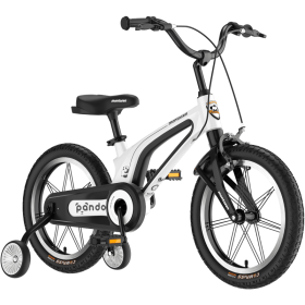 M-F800-16 inch Kids Bike for Girls and Boys, Magnesium Alloy Frame with Auxiliary Wheel, Kids Single Speed Cruiser Bike. (Main Color: White, Main Material: Magnesium Oxide)