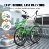 VEVOR Folding Adult Tricycle, 24-Inch Adult Folding Trikes, Carbon Steel 3 Wheel Cruiser Bike with Large Basket & Adjustable Seat