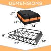 64"x39"x6"/51"x36"x5" Roof Rack,Heavy Duty Rooftop Cargo Carrier,Roof Basket with Waterproof Bag,Elastic Net with Attachment Hooks,Ratchet Strap