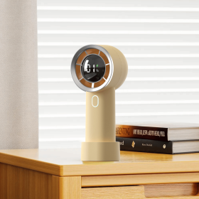 New High Speed Hand Held Fan Cooler Portable Air Conditioner Portable Fan Rechargeable Mini Air Conditioner (Color: Golden)