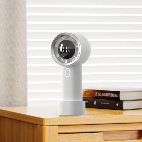 New High Speed Hand Held Fan Cooler Portable Air Conditioner Portable Fan Rechargeable Mini Air Conditioner (Color: White)