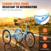 VEVOR Adult Tricycles Bike, 26 Inch Three-Wheeled Bicycles, 3 Wheel Bikes Trikes, Carbon Steel Cruiser Bike with Basket & Adjustable Seat